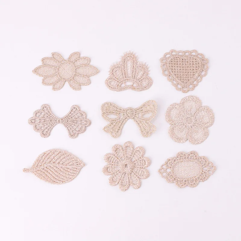 30pcs mini ouro bordado flor folha vestuário chapéu sapatos patch acessórios