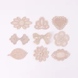 30pcs mini ouro bordado flor folha vestuário chapéu sapatos patch acessórios