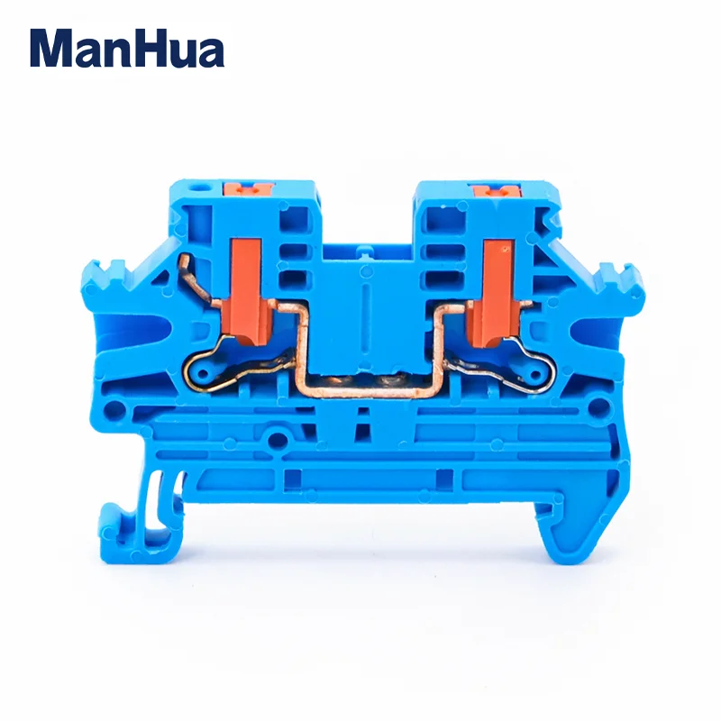 ManHua 10Pcs PTV 2.5 DIN Rail Terminal Block Side-Entry Push-in Connection 2.5mm² 12 AWG Cable Wiring Electrical Wire Connector