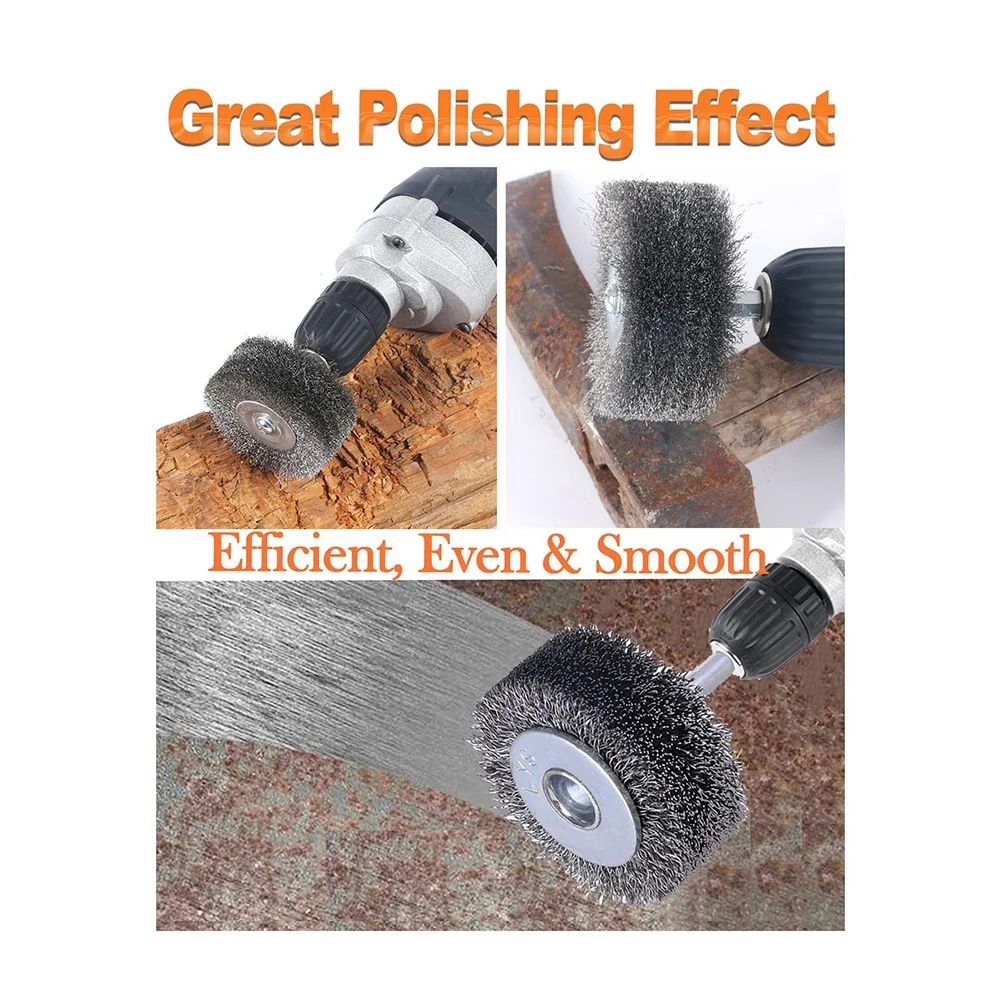 

-[33A Tvdae] Щетка-щеткальник для дрели, проволока из углеродистой стали 0,0118 дюйма, 20000 об/мин, 2 шт.