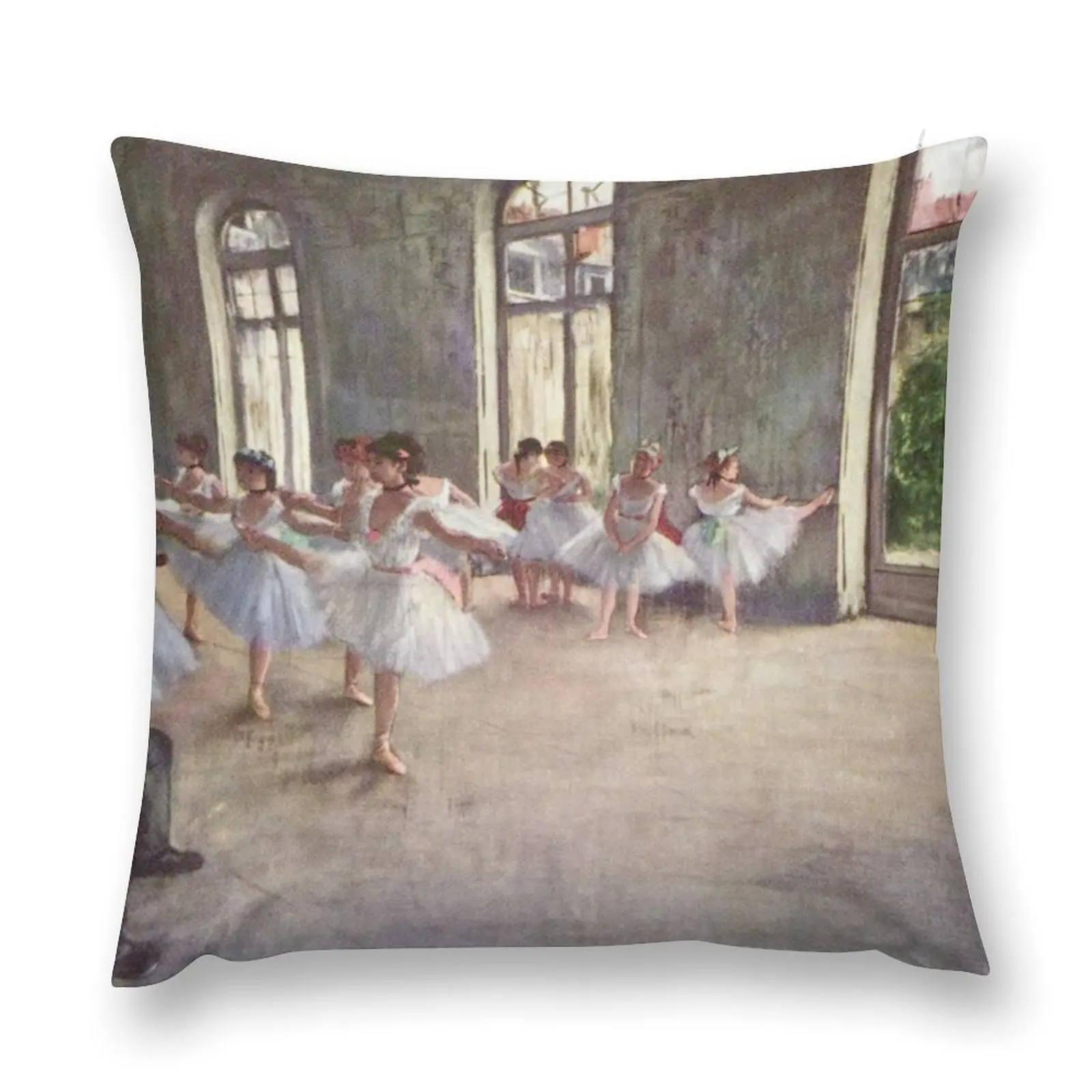 Edgar Degas French Impressionism Oil Painting Ballerinas Rehearsing Dancing Throw Pillow Cushion Cover Pillowcase pillow