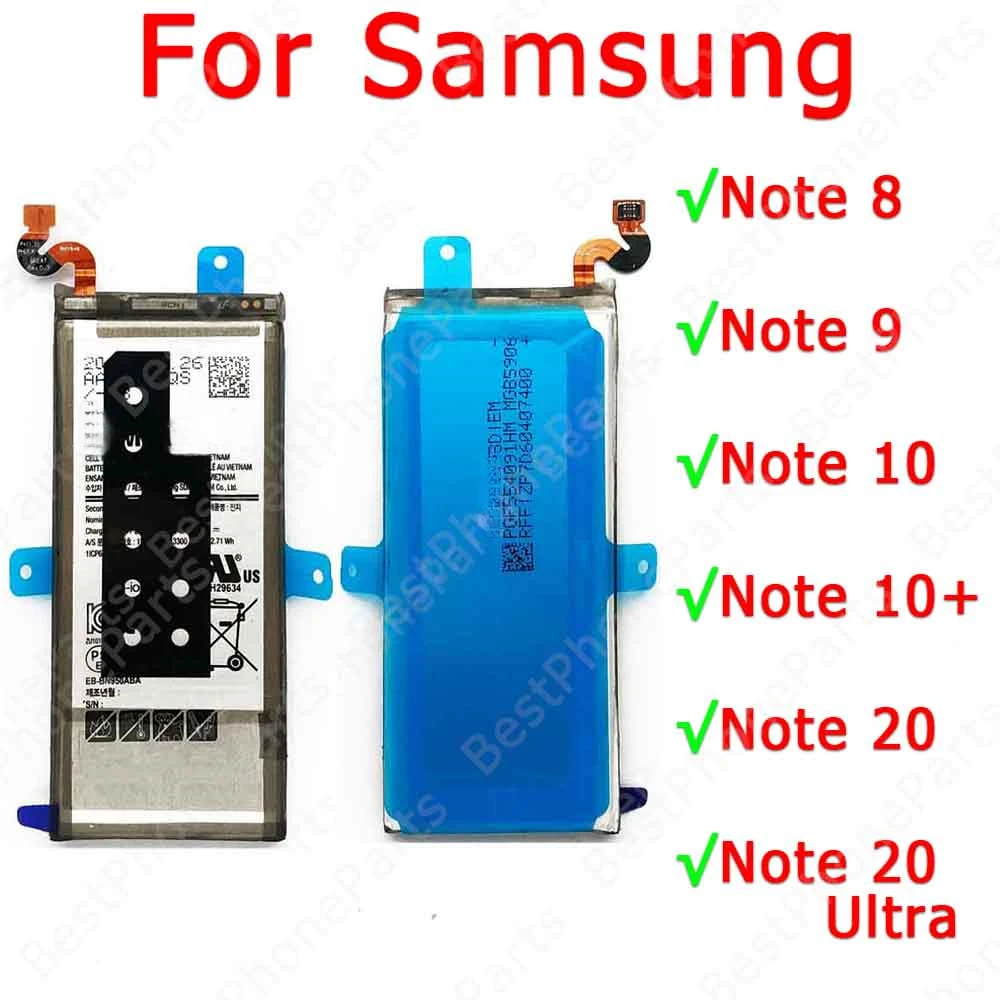 Battery For Samsung Note 8 9 10 Plus 10+ 20 Ultra 5G Cellphone Bateria Replacement Li-ion Spare Parts