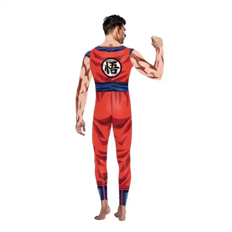 Anime Printing Fancy Outfit Long Sleeve Cosplay Adult Costume Catsuits Muscle Mens Bodysuit Tight Zentai Jumpsuit # 1 # W.