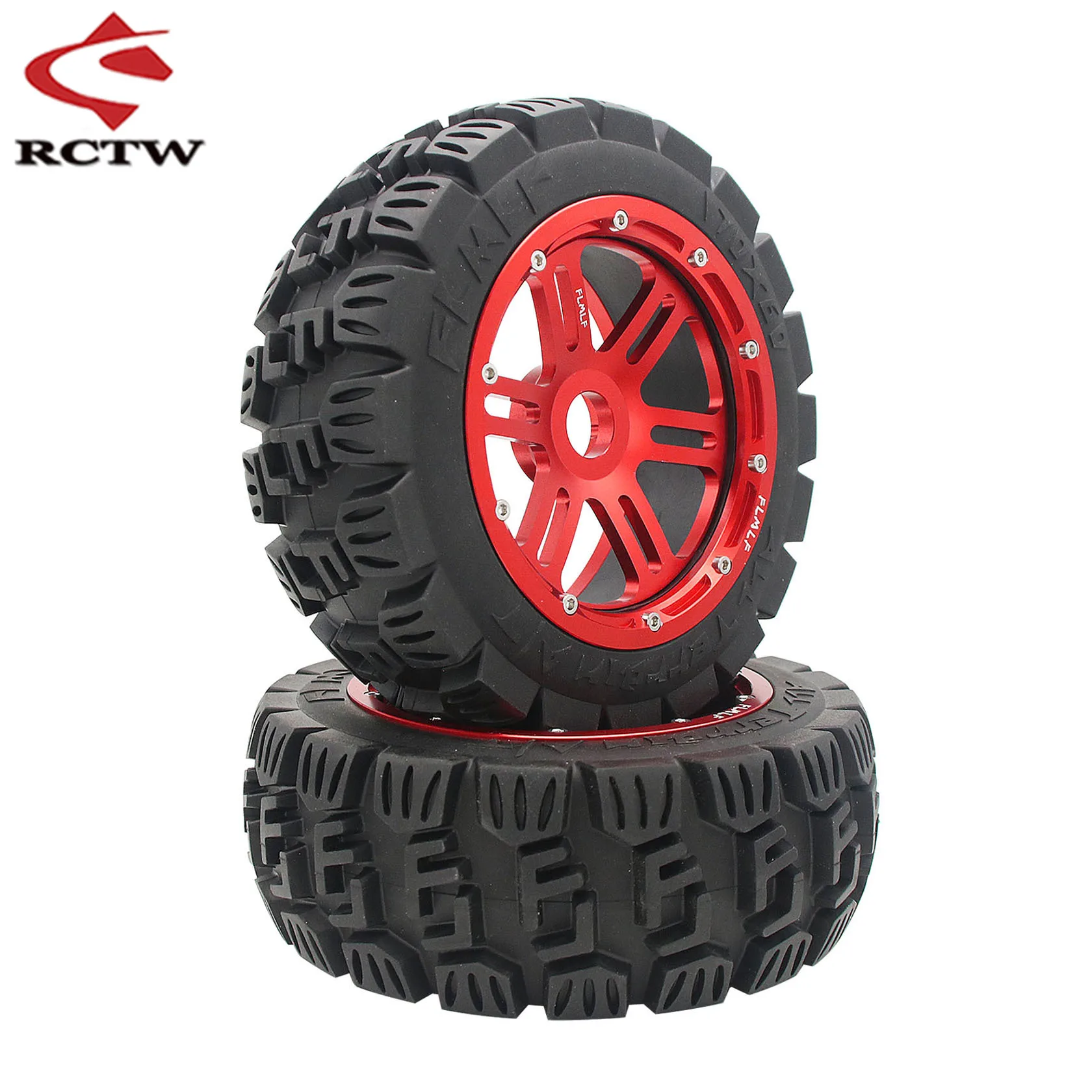 Front or Rear All Terrain Wheel Tire or Wheel Hub & Beadlock Ring Kit for 1/5 RC HPI ROFUN BAHA KM ROVAN BAJA 5B SS Truak Parts