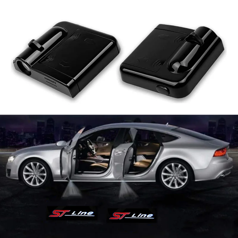 

Дверь автомобиля светодиодный приветственный свет ST line логотип проектор светодиодные лампы аксессуары для FORD FIESTA FOCUS MONDEO F-150 Foco X Vignale