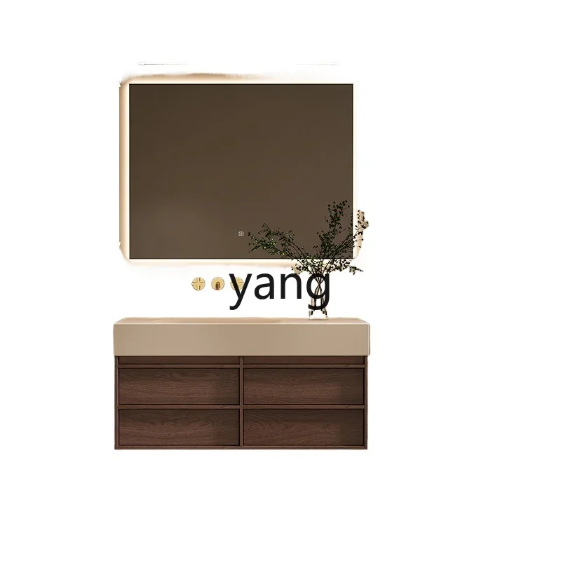 CX rock slab hot bending seamless integrated basin medium antique bathroom cabinet combination bathroom washstand