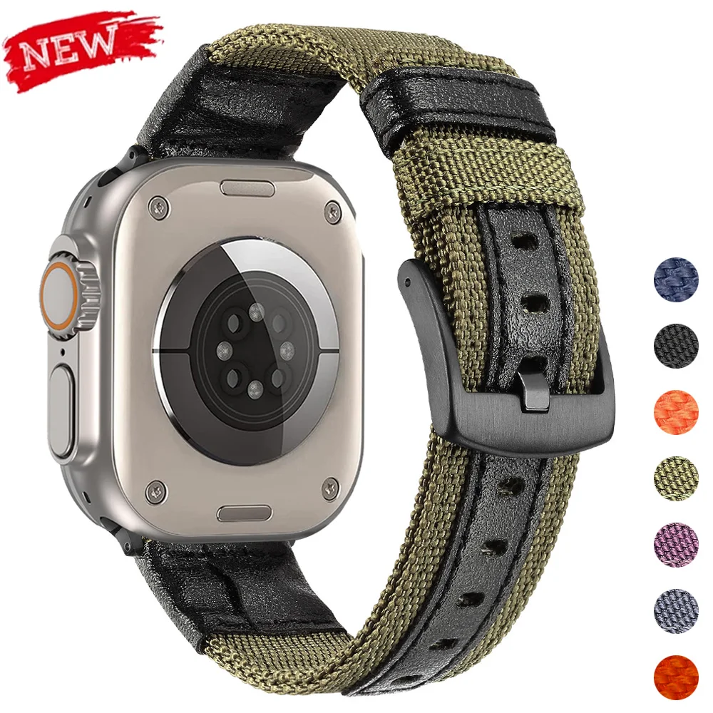 Nylonarmband für Apple Watch Band 46 mm 42 mm 45/41 mm 40/44 mm 49 mm Classic Braceelet IWatch Ultra Series 11 10 9 8 7 6 SE3 Correas
