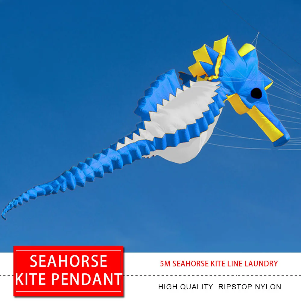 

New Arrival Soft Inflatable 5m Seahorse Kite Line Laundry for Adults High Quality Ripstop Nylon Sea Horse Show Kite Pendant