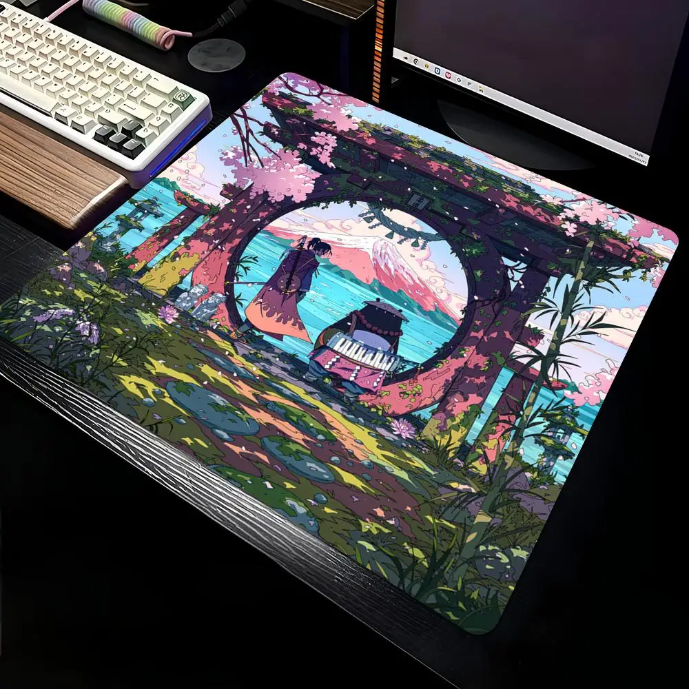 

Cherry blossoms and torii scenery Gaming Mouse Pad Desk Mat 40X45CM mousepads with Stitched Edge pc accessories gaming mats