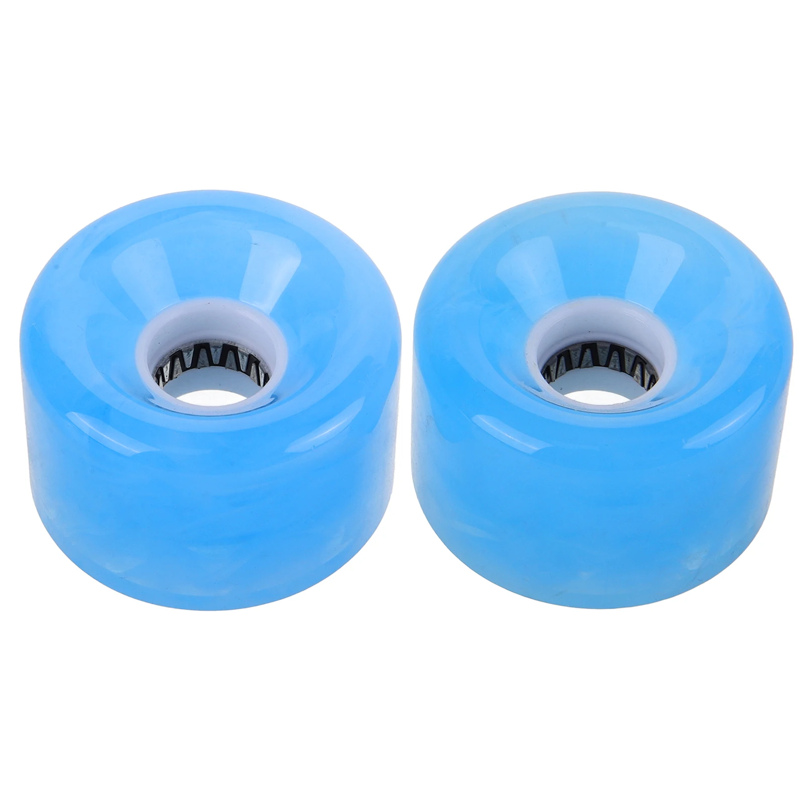 

2pcs Skateboard Glow Wheels Blue Transparent PU Long-lasting Replacement Wheels Inline Skates Accessories