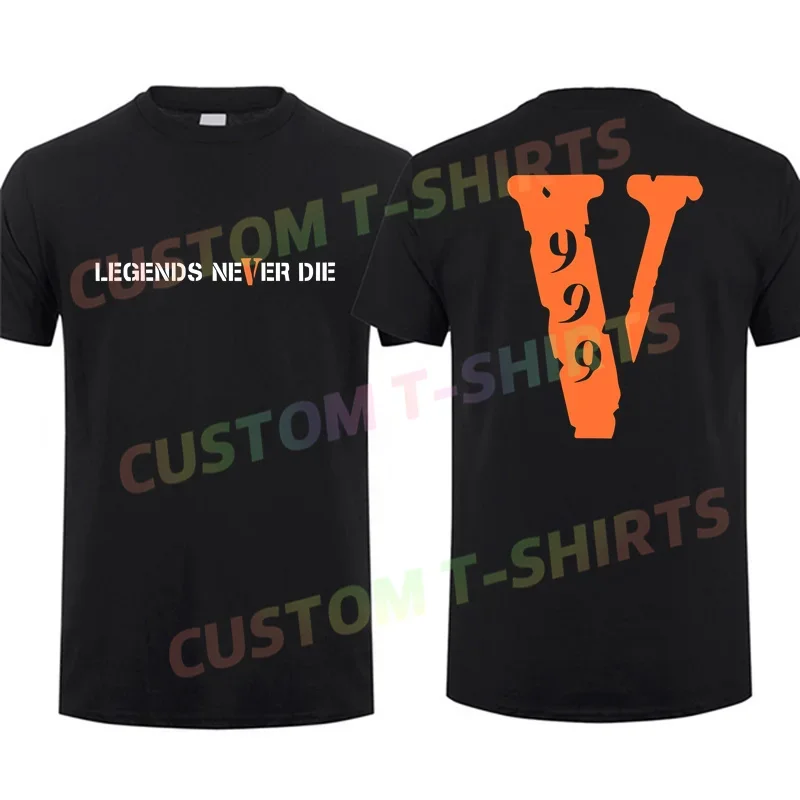 2024 Men T Shirt Casual Vlone 999 X Legends Never Die T-shirt Graphic Summer Short Sleeves 100% Cotton S-3XL Cool Tee