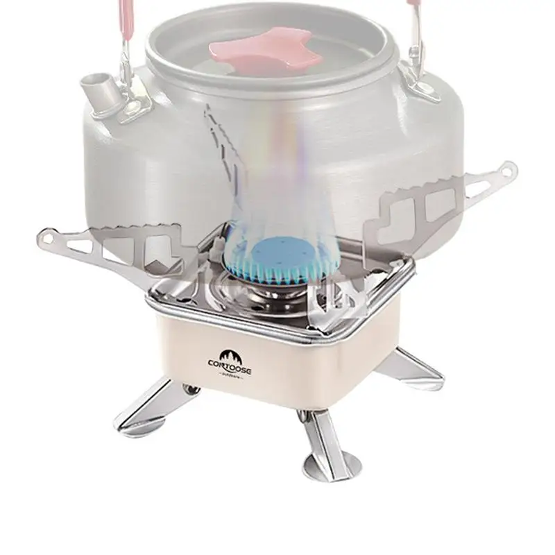 3500W Windproof Camp Stove Camping Gas Stove Portable Foldable Four-Way Cassette Stove With Carry Bag For Outdoor Hiking Picnic