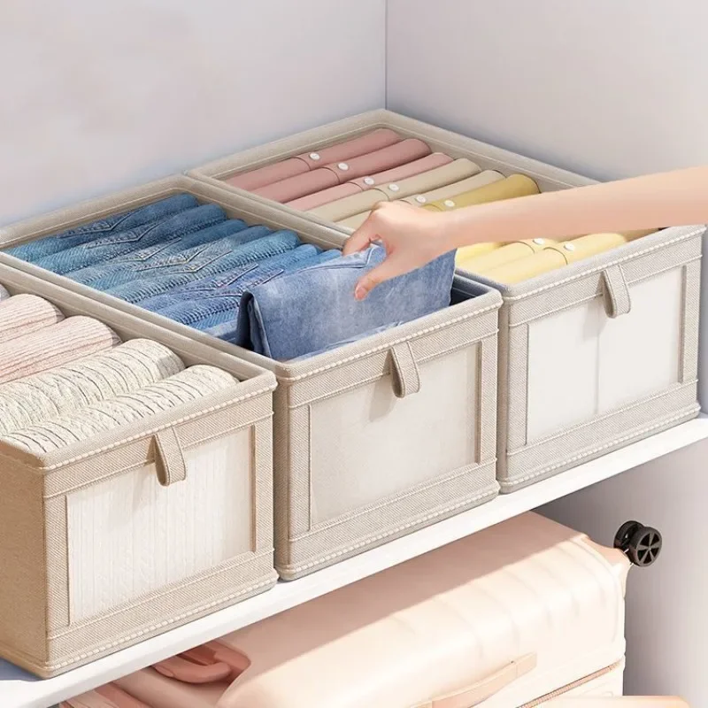 Household folding clothes dustproof mildew storage box closet drawer type window storage box bath towel underwear organizer