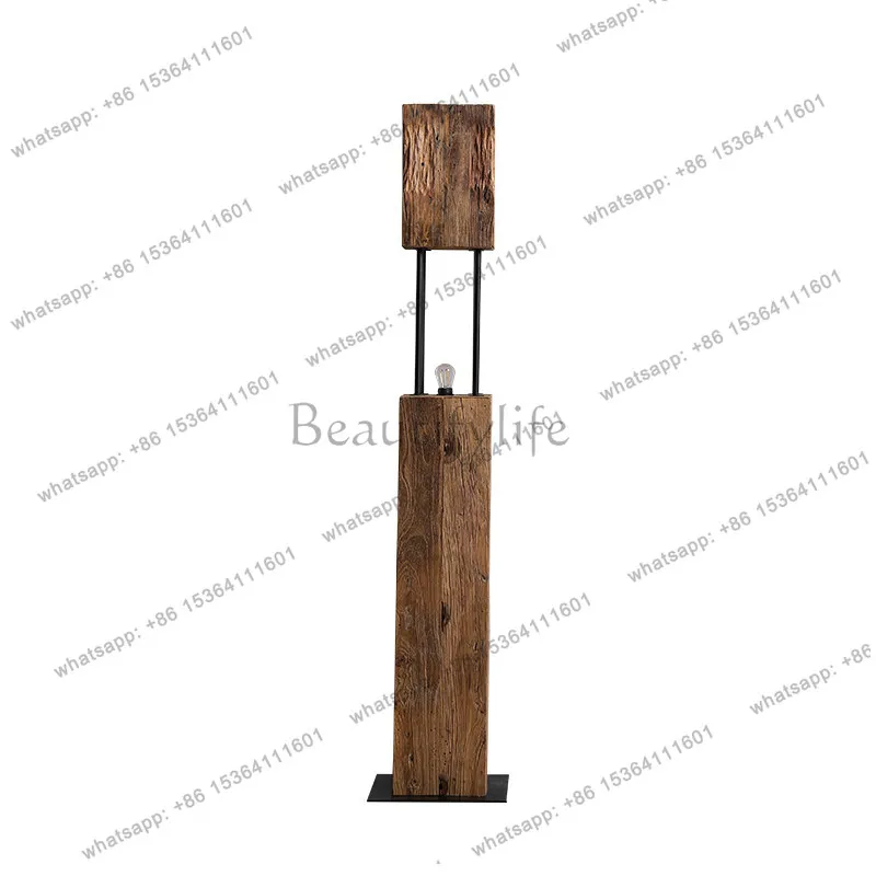 

Wabi Sansan Wind Zen Retro Hollow Old Elm Floor Lamp Ornament Chinese Antique Ornament
