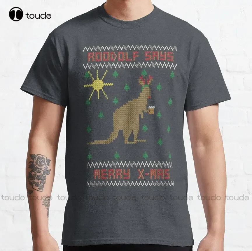 

Roodolf Saysaustralia Australian Christmas Classic T-Shirt Outdoor Simple Vintag Casual T Shirts Custom Gift Make Your Design