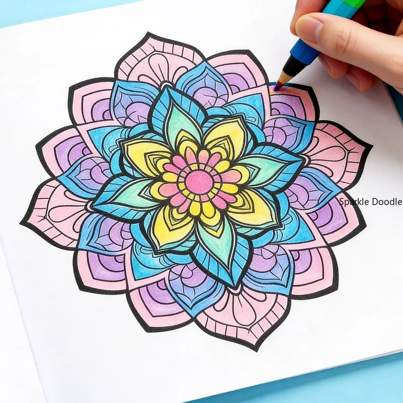An Adult Decompression Mandala Meditation Coloring Graffiti Picture Book, 36 Different Patterns, Artistic Creation, A Good Gift
