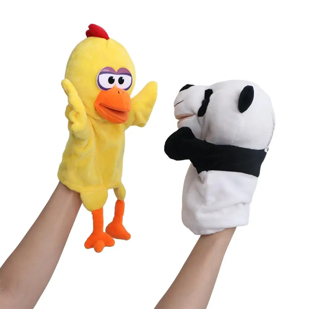 Ausgestopfte Plüschtiere Spielzeug Hand Finger Geschichte Puppe Kawaii Puppen pädagogische Babys pielzeug Dinosaurier Panda Bär Hai Kinder Geschenke