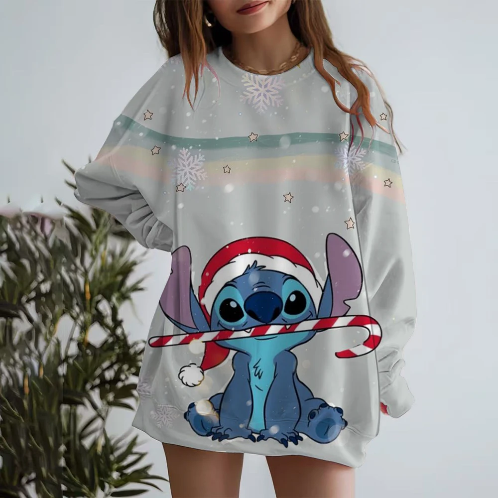 Kawaii Cartoon Stitch Printed Hoodies Women Fashion Comfortable Hoodie Autumn Winter Casual Unisex Sweatshirts Clothing Tops