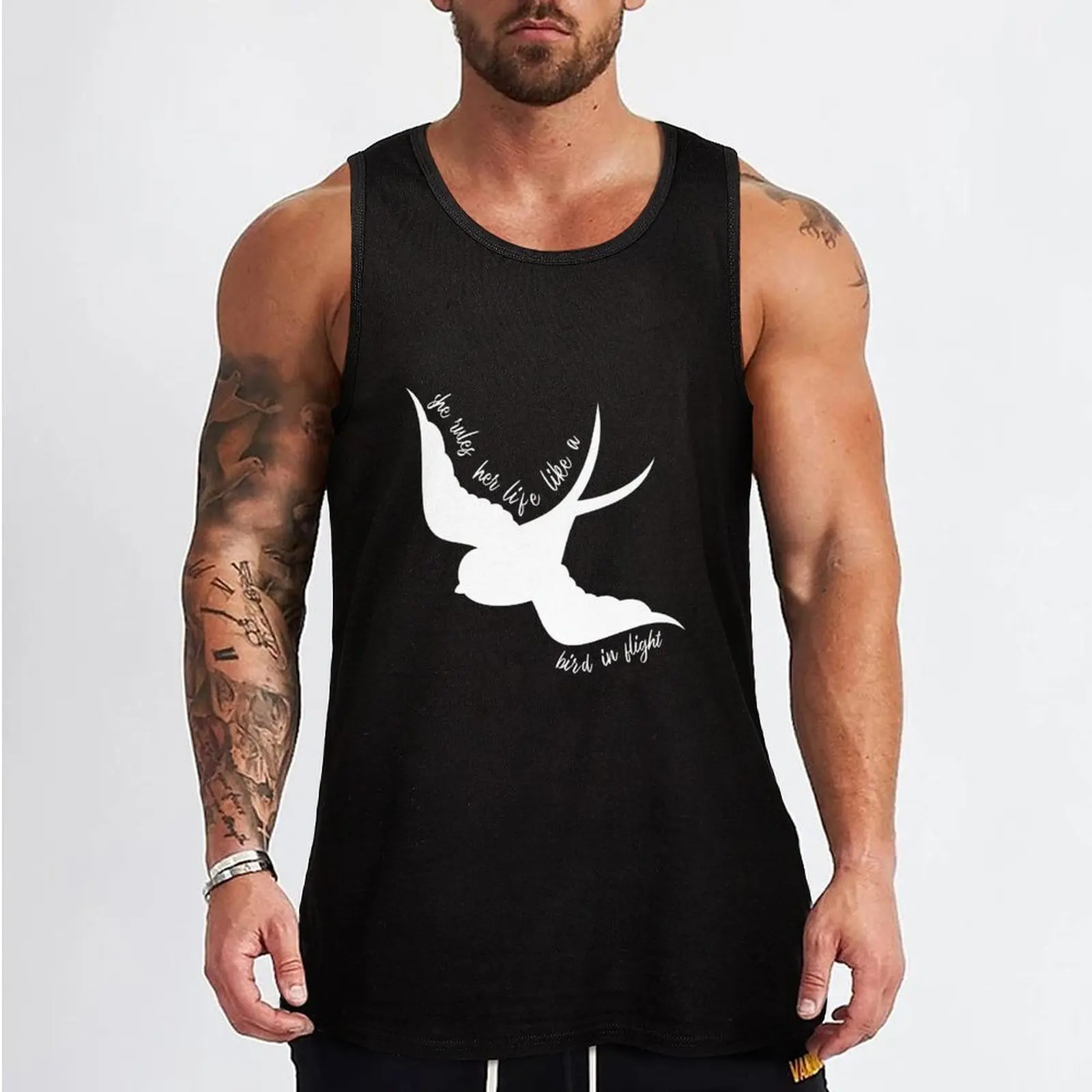 She Rules Her Life Like a Bird in Flight Tank Top sleeveless shirts gym clothing men gym training accessories