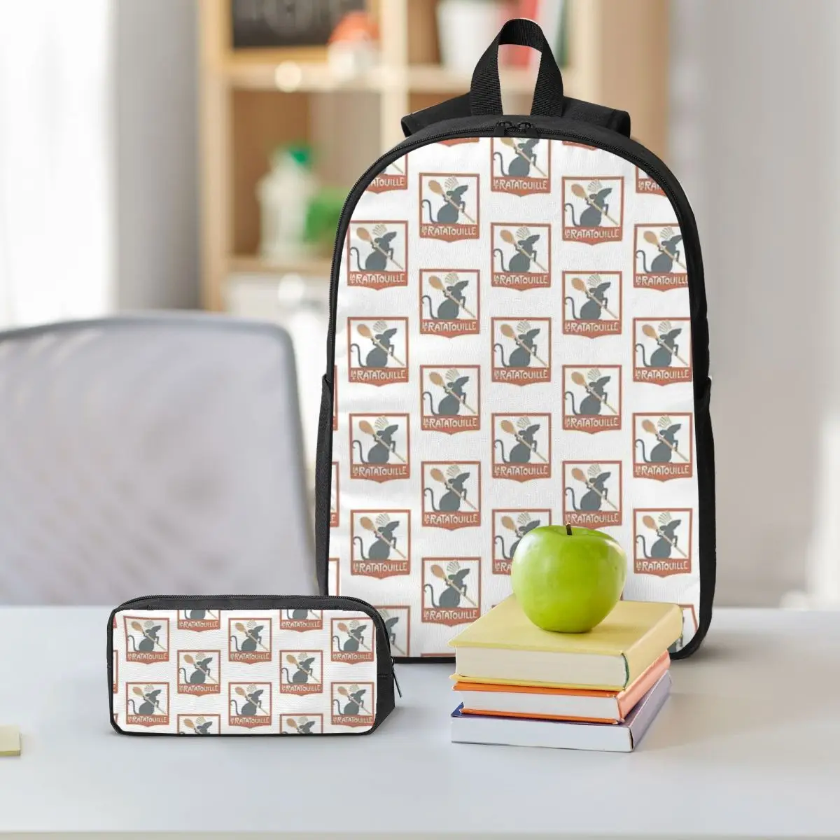 

La Ratatouille Backpack Student Boys Girls BookBag School Bag Computer Shoulder Bags 3ps Insulated Lunch Bag Pencil Case
