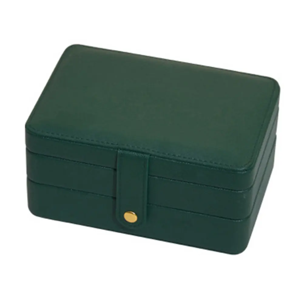 

PU Multilayer Jewelry Organizer Box Portable for Necklaces Rings Earrings Compact Travel Storage Case Desktop Box