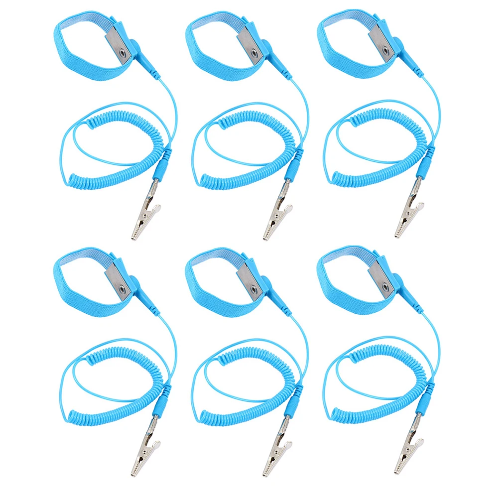 

6pcs AntiStatic WristStraps Adjustable 180cm ESD Protection Safety Conductive Electronic Maintenance LaborProtection