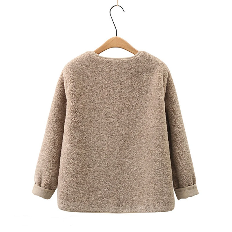 Double-Sided Wear Lamb Wool Vest Women Autumn Winter Loose Sleeveless Corduroy Waistcoat Jacket Fashion Pocket Gilet Femme