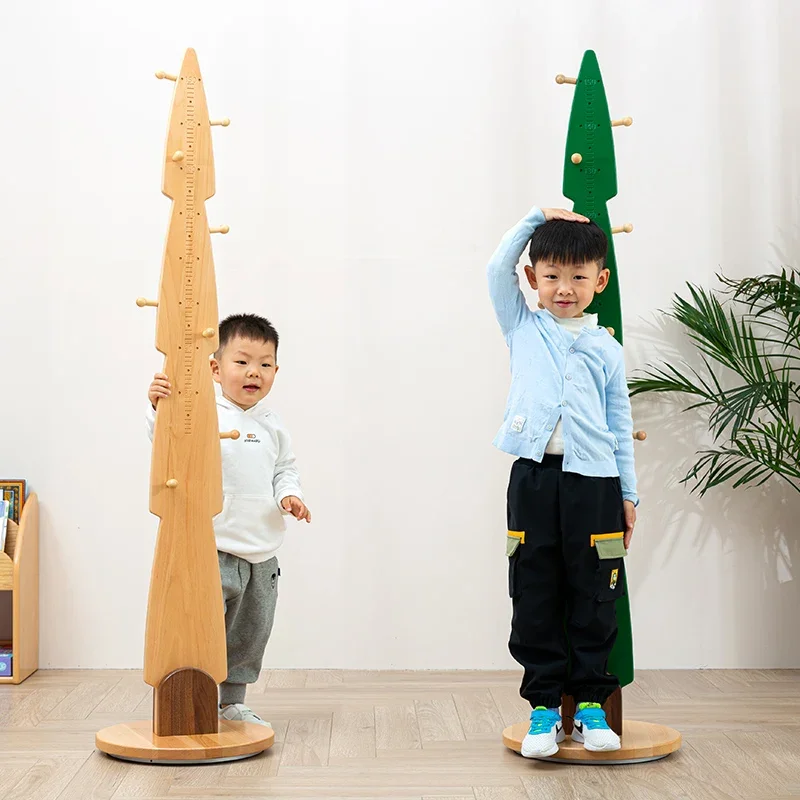Perchero infantil de madera maciza, giratorio, almacenamiento de chaqueta de mochila escolar