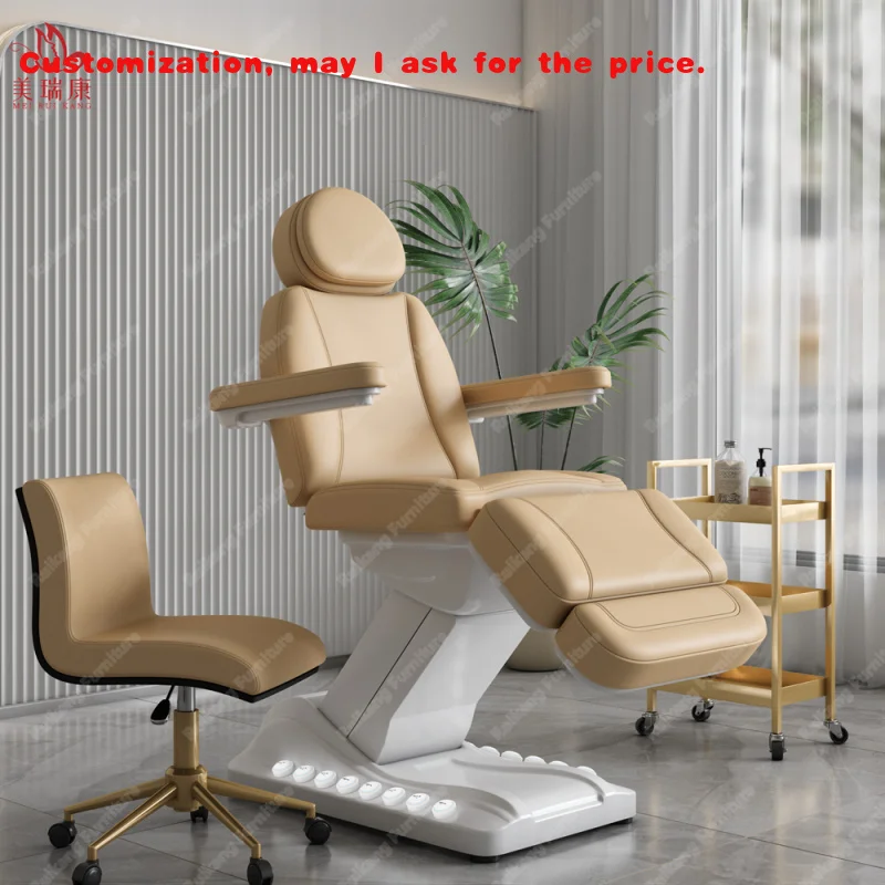 custom.Heating Luxury Beauty Salon Furniture 4 Motors Foot Control Cosmetic Bed Modern Spa Treatment Massage Tab