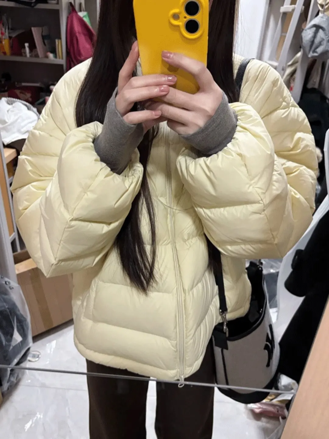 

Korean Sle ort Breaded Jaet Women's Thi Warm Cotton Coat Unique Design Winter Outerwear Cr Yellow Casual Streetwear
