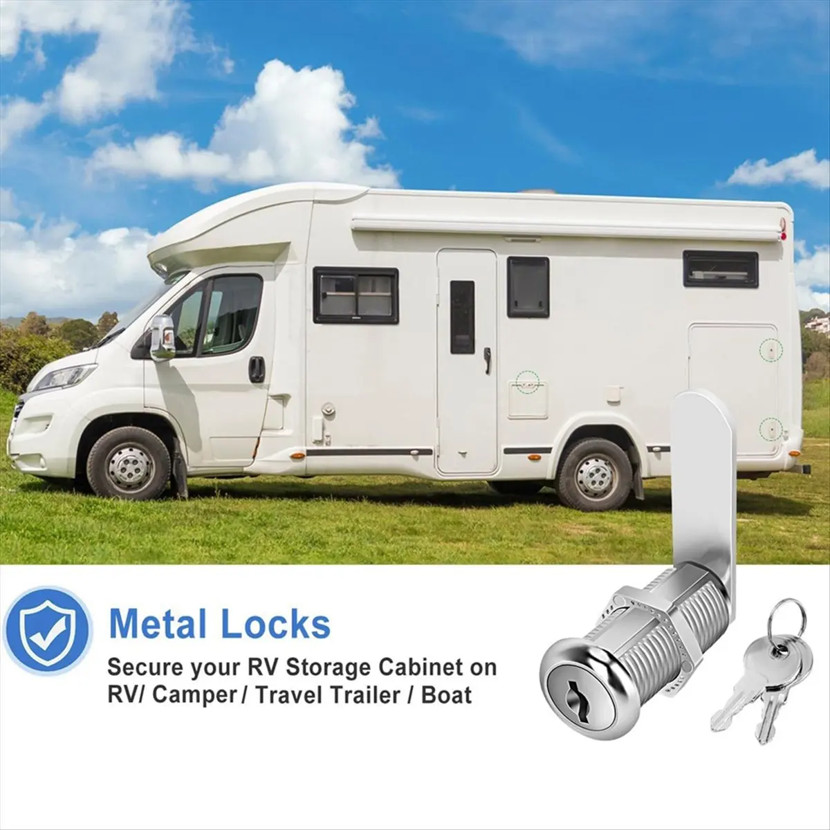 A58Z Cabinet Locks with Keys, Long Cam Locks Keyed Alike, Cabinet Cam Lock Set for Cabinets RV Storage Locks Tool Box Lock