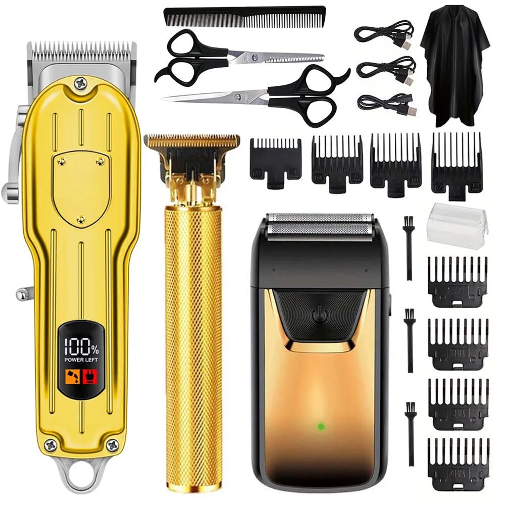Hair Clippers Electric Razor Shavers for Men USB Rechargeable Clippers and Trimmer Beard Trimmer Barber Kit Professional Clipper