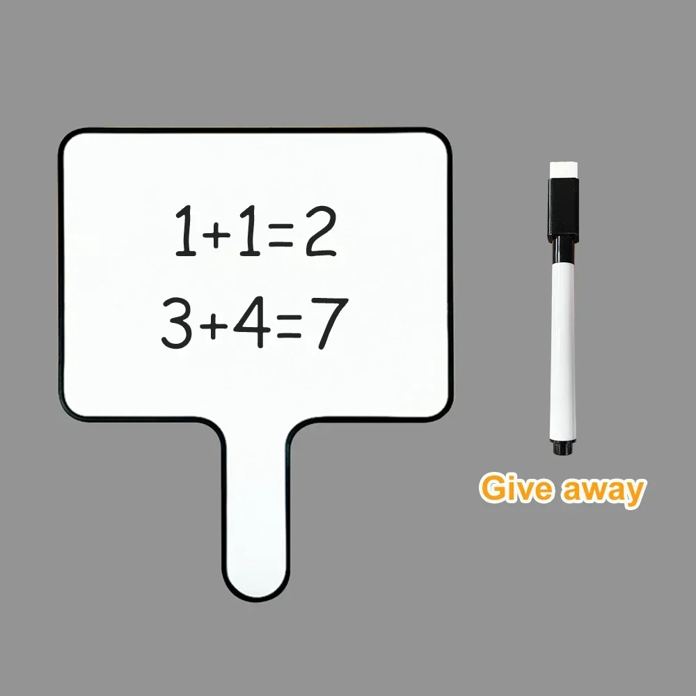 Dry Erase Answer Paddle Quick Response Handheld White Board with Handle Double-Sided Whiteboards 8\