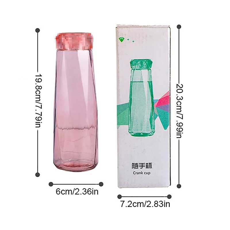 Diamond Water Bottle Glass Cup Lead-Free Heat Resistant Portable Travel Carrying For Drinkware Outdoor Student Cup