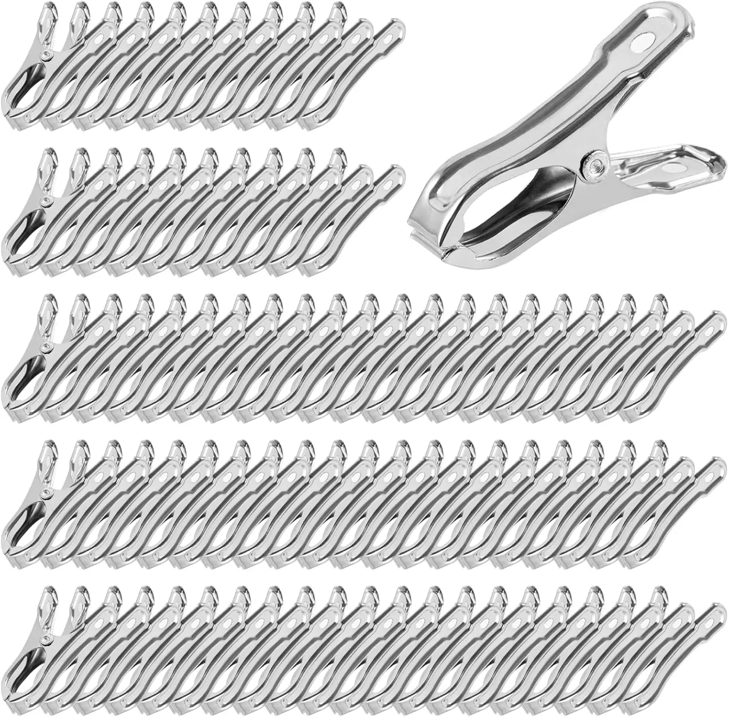 

100 шт. больших садовых зажимов из нержавеющей стали для тепличных каркасов, крепления укрытий для растений, всепогодные садовые принадлежности