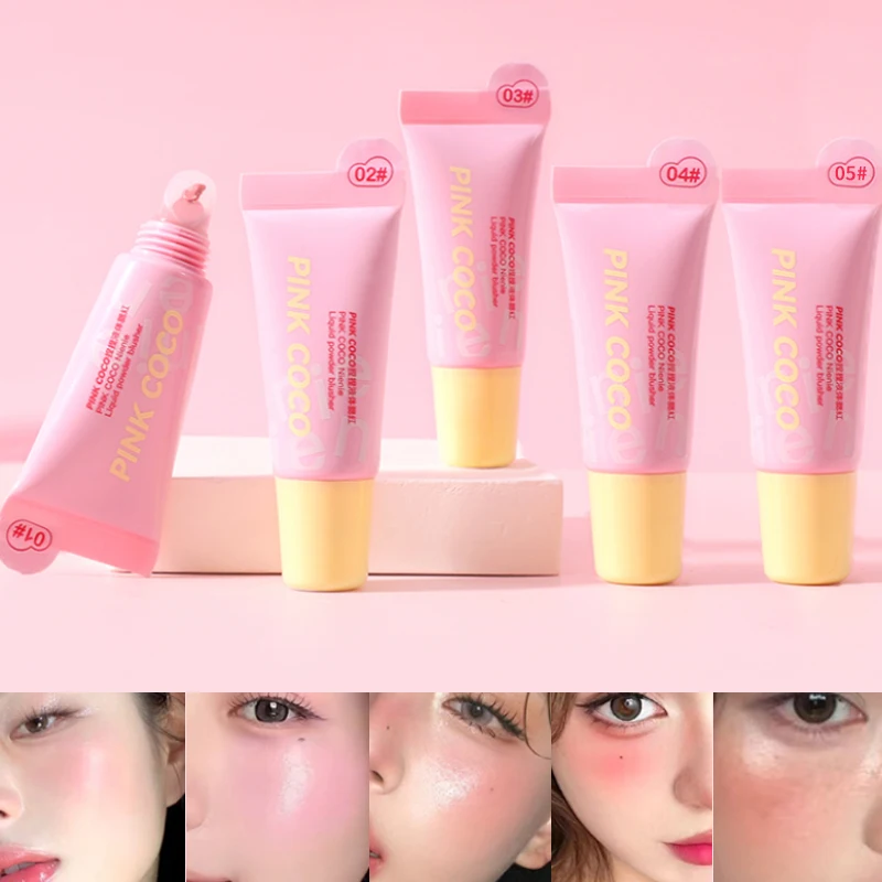 PINK COCO Squeeze Liquid Blush - jednokolorowy, do podwójnego stosowania do ust i policzków, łatwy w aplikacji i zapewniający długotrwały naturalny wygląd makijażu kosmetycznego