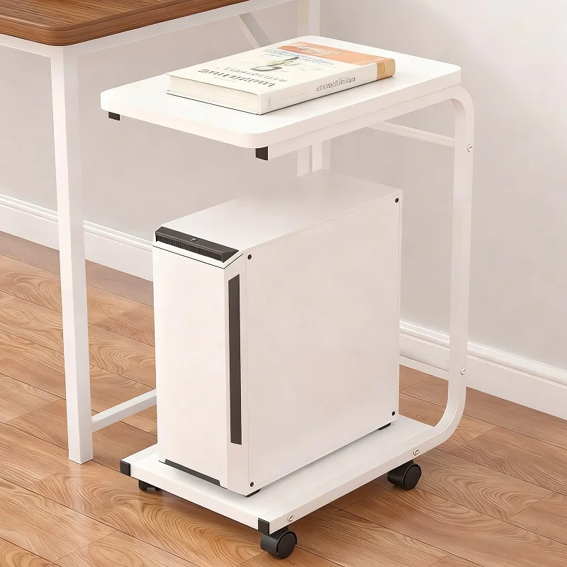 2-Layers Printer Storage Stand Metal Multi-layer Storage Rack Mobile Wheel Suspended Support Ra Mobile Small Cart Organizer