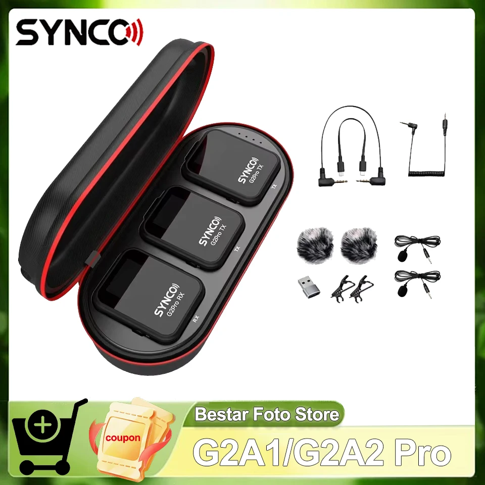 SYNCO G2 A2 Pro G2 A1 Pro Truely Wireless Microphone Magnetic Back Clip for Imperceptible Recording Real-time Digital Monitoring