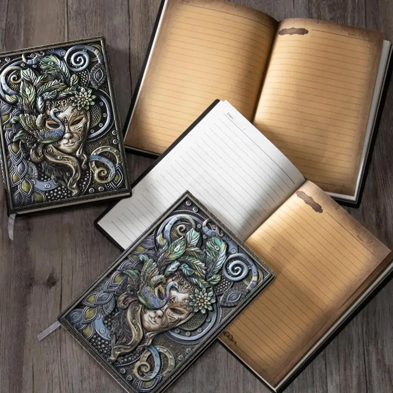 Vintage Embossed Leather Notebook Gift Diary Note Book Notepad Travelers School Office Notebook Stationery