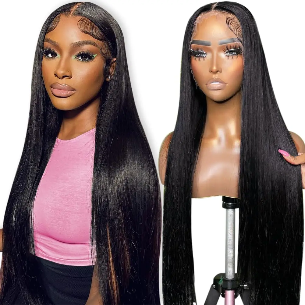 13X4 13X6 HD Transparent Lace Front Human Hair Wigs For Women Brazilian Straight 360 Lace Frontal Wig 5X5 Lace Closure Wig