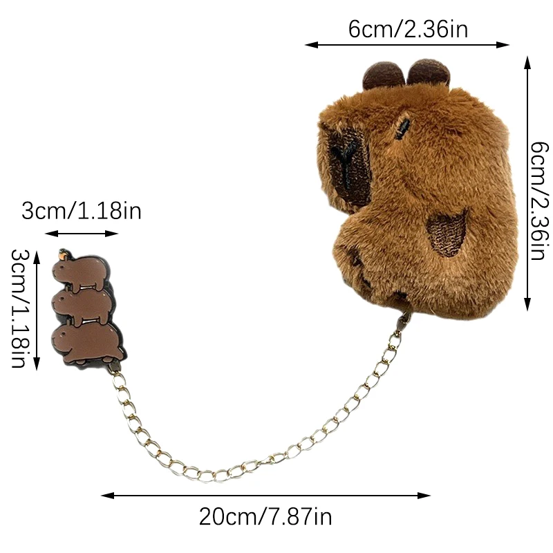 Cartoon Plush Capybara Doll Decoration Brooch Cute Student Clothing Accessories Badge Pin Ornaments Girl Friend Birthday Gift