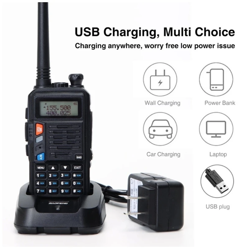 R1WD Radio bidirezionale Funzionamento a doppio canale Ricevitore FM potenza da 10 W per emergenza