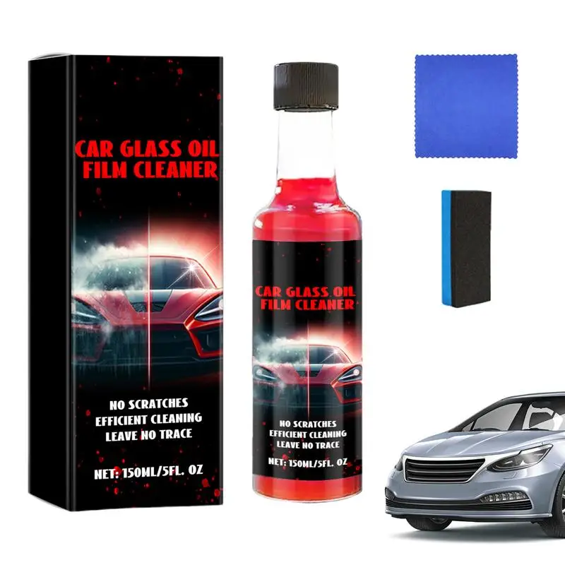 

Glass Oil Film Remover Automotive Glass Cleaner Water Spot Remover Car Glass Oil Film Stain Removal Cleaner 150ml For Car Window