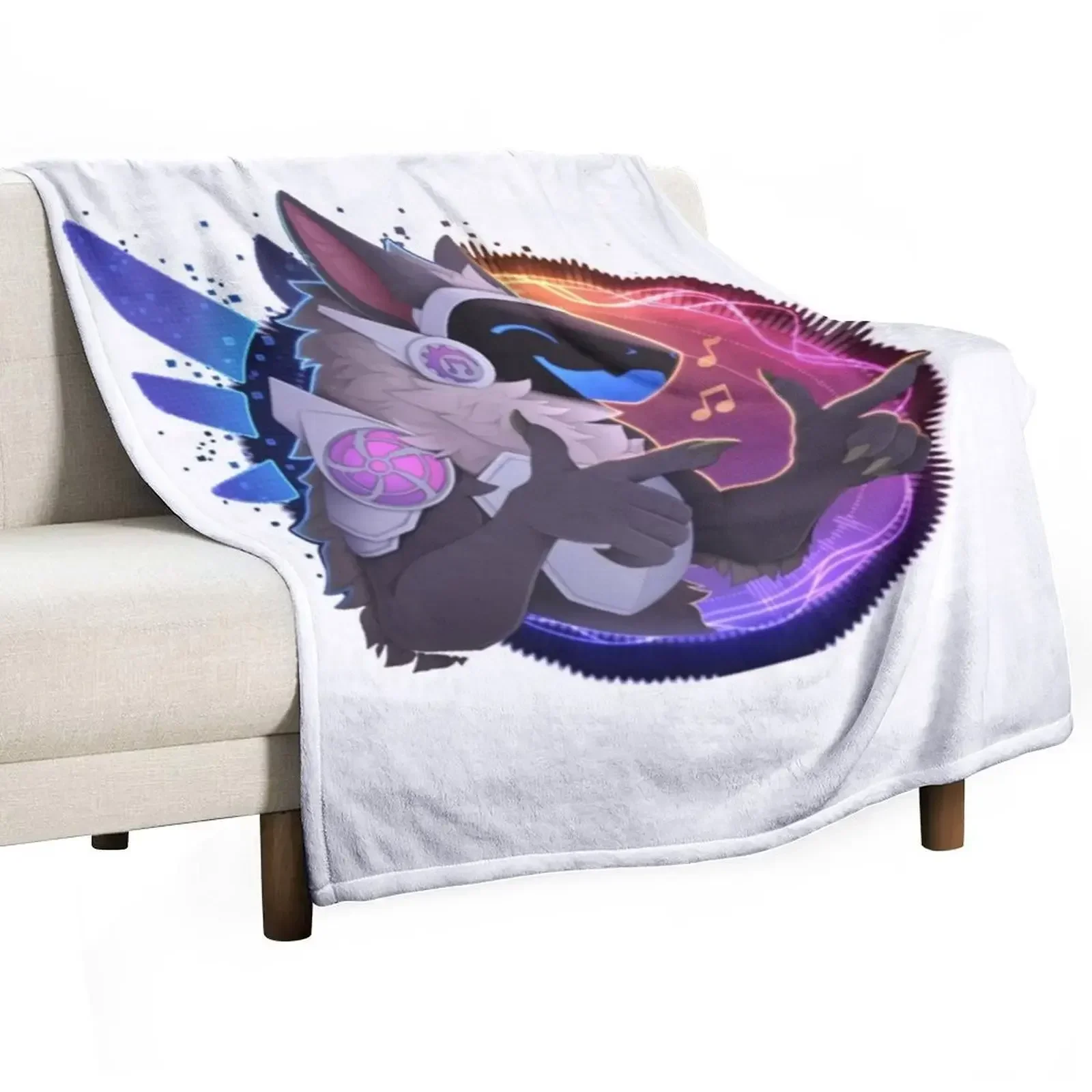 Disco protogen Throw Blanket Fashion Sofas Large Polar Blankets