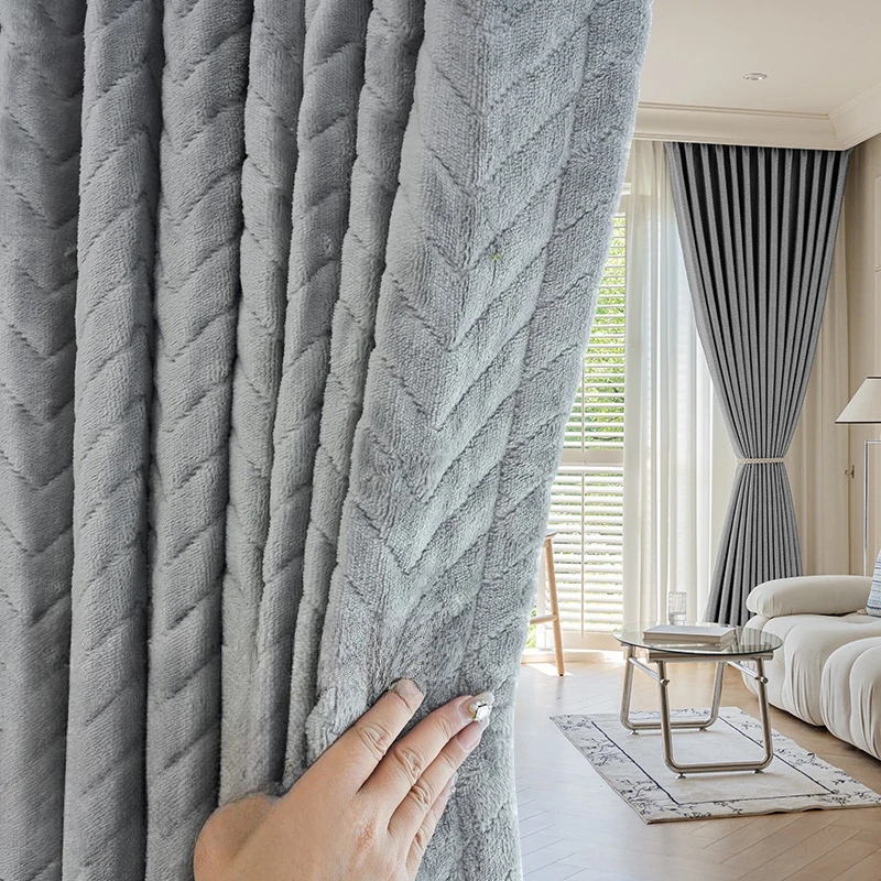 Soundproof Cold-proof Warm Curtain for Bedroom Living Room Super Professional Sound-absorbing Road Full Shading and Windproof