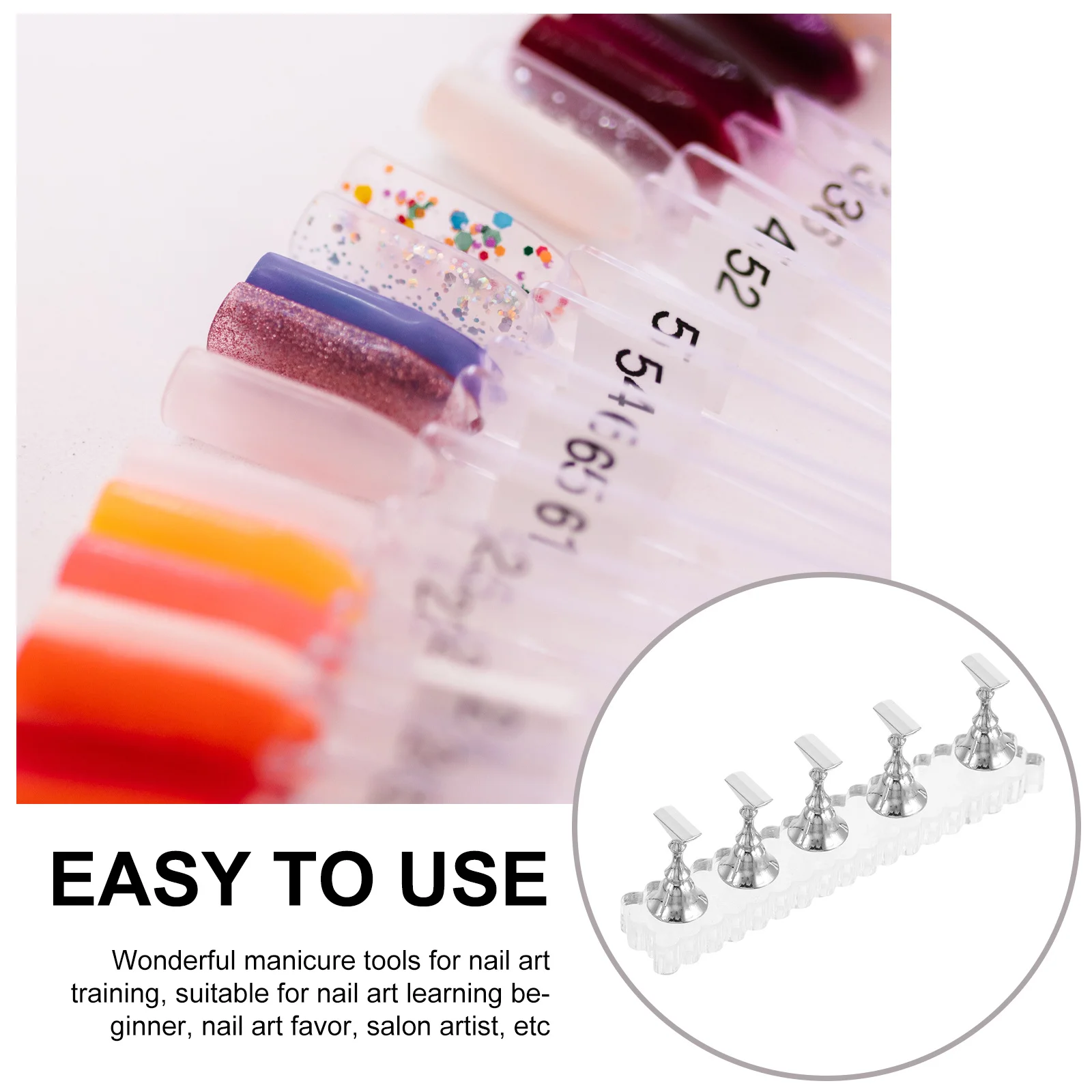 

1Set Nail Practice Stand Nail Art Training Tool Durable Holder Base for Press on Nails Salon Display Nails Supply