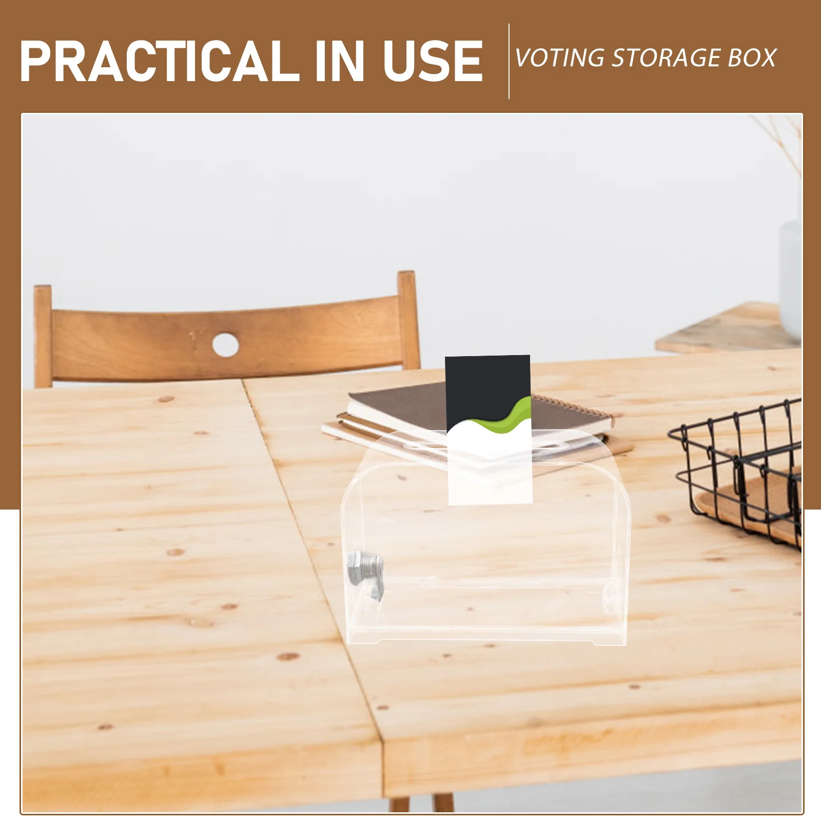 

Acrylic Business Card Box Office Accessory Safe Holder Large Capacity Design Storage Case For Cards Neat Desktop