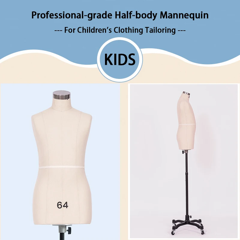 PU Foam Kids Sewing Half-body Mannequin Factory Direct Selling the Professional Design Tailoring Mannequin No Arms EU & US Size