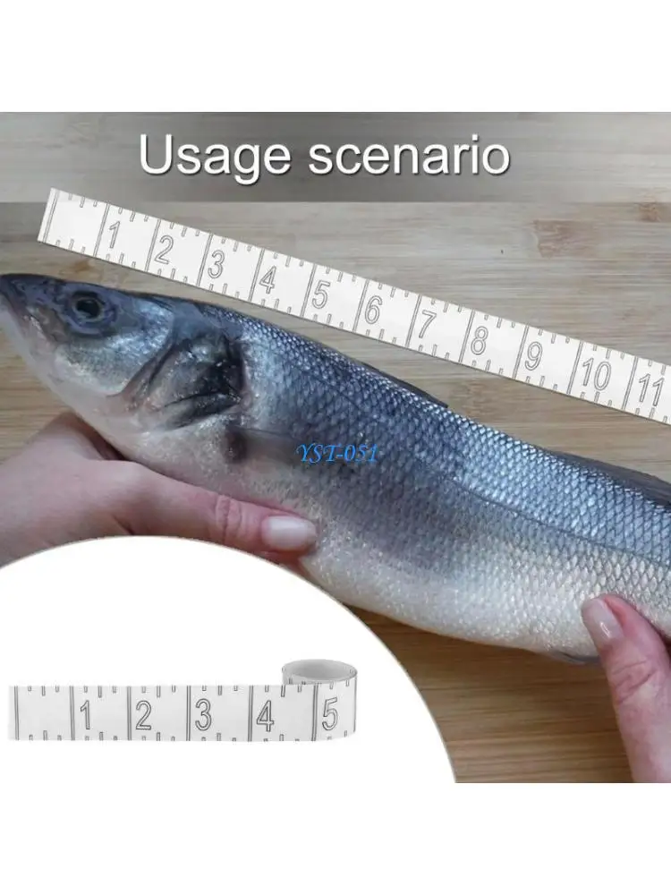 

E15A Fish Measuring Ruler 72inch Foldable Fishing Measuring Tape Sticker Waterproof