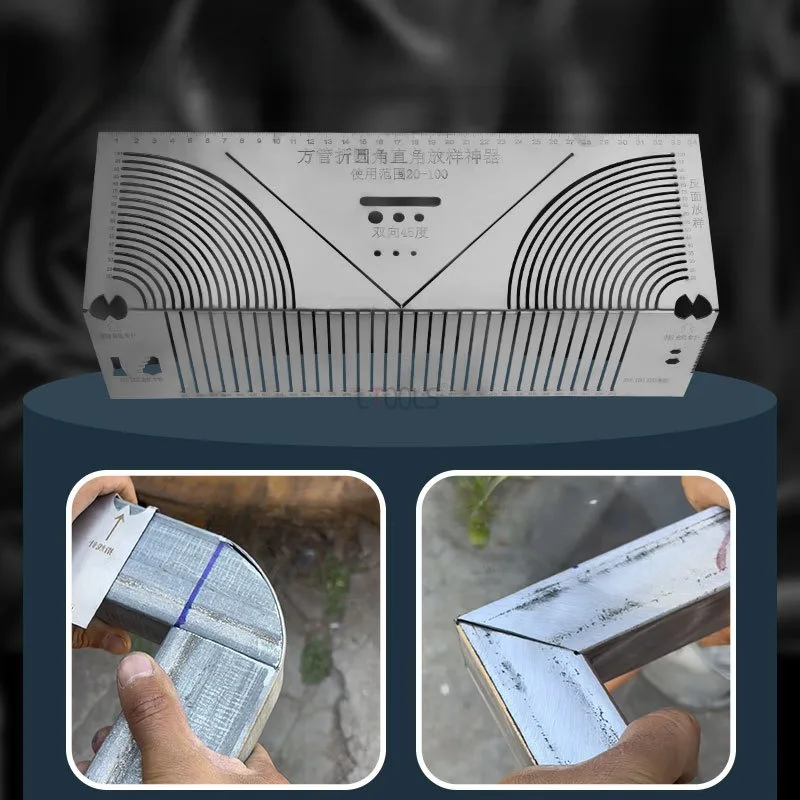 1pc Precision Arc Angle Marking Ruler 90 Degree Metal Processing Marking Tool Cutting and Welding Integrated Measuring Tools
